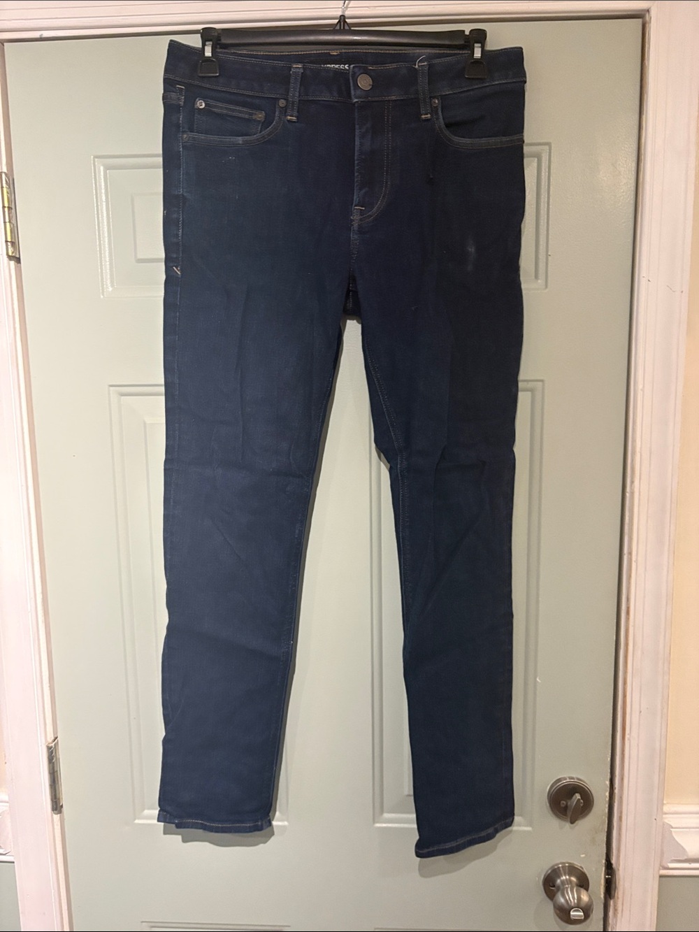 Express Men's Skinny Jeans in Dark Navy Blue